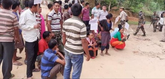 Local people showed their agitation against the decision of withdrawing TSR Camps by Tripura Govt Local people showed their agitation against the decision of withdrawing TSR Camps by Tripura Govt
